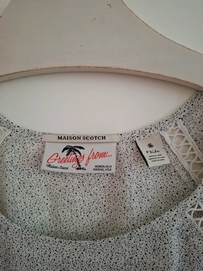 Superbe Blouse Maison Scotch- Imprimé Pois & Dentelle - T. S (36) * - photo numéro 2