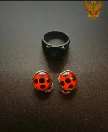 Lot miraculous (Bague + boucles d'oreilles artisanale)