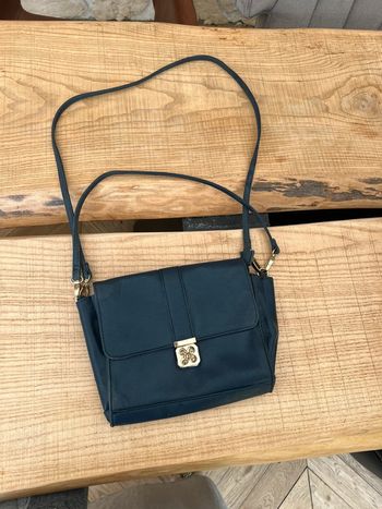 Sac à main bandoulière femme bleu marine et doré Angela Thomson