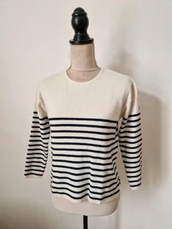Pull marinière voile Bretagne rayé taille M