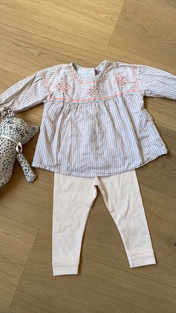Ensemble chemisier blouse orchestra et legging paillette petit bateau 12 mois