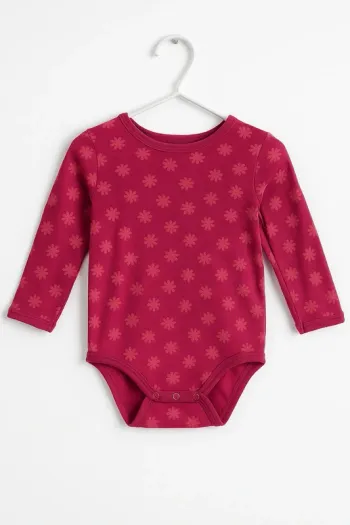 Body à manches longues fuchsia à fleurs - Care - 9 mois