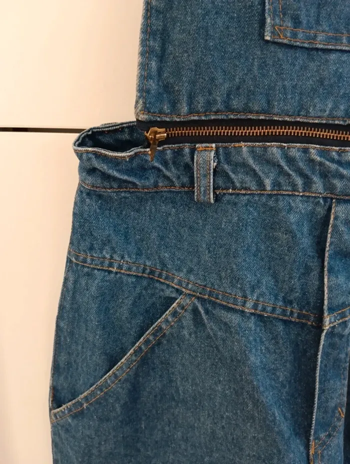 Salopette vintage taille haute bavette amovible - photo numéro 6