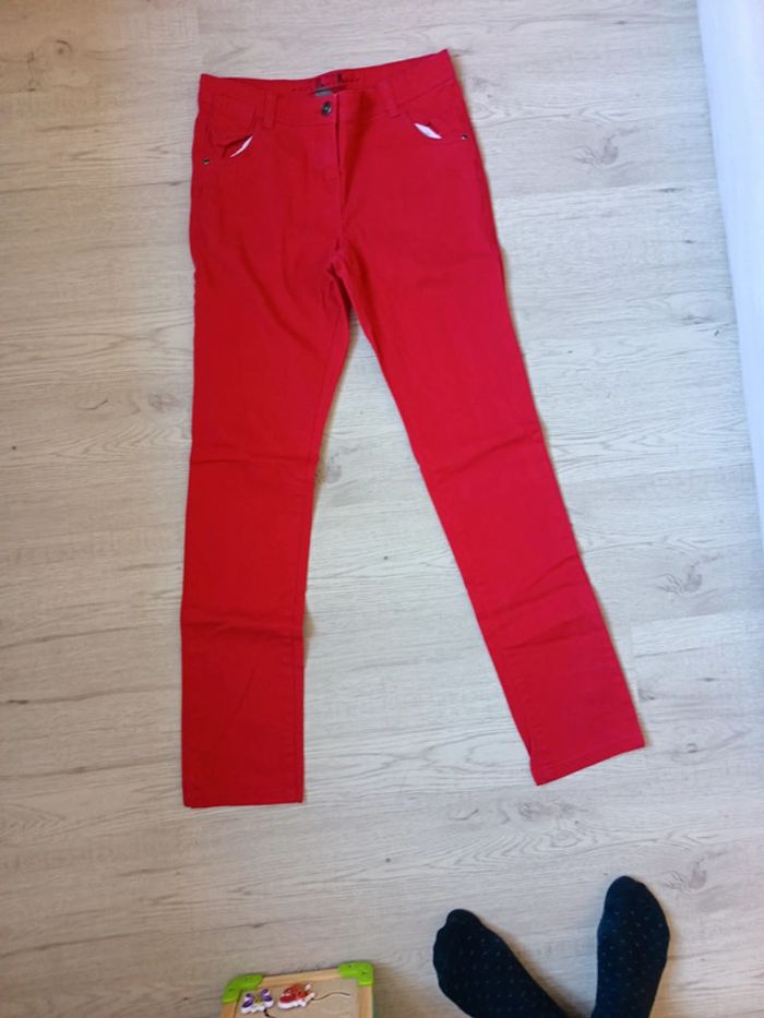 Pantalon 14 ans fille Bilook  slim rouge tbe