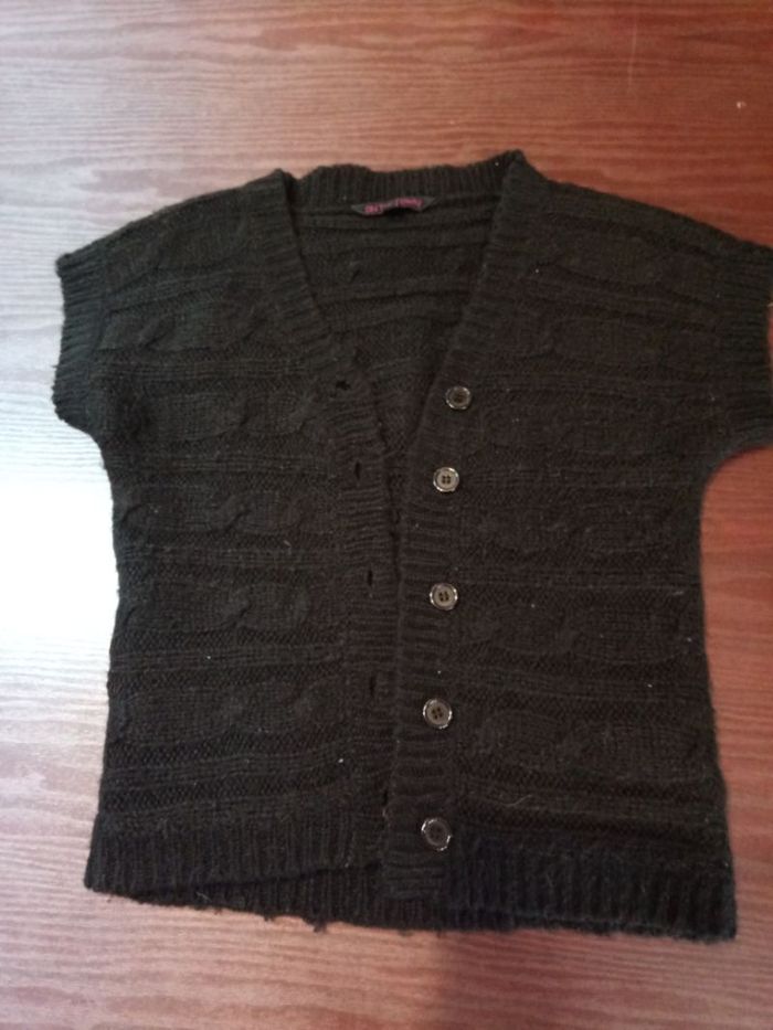 Gilet laine manches courtes