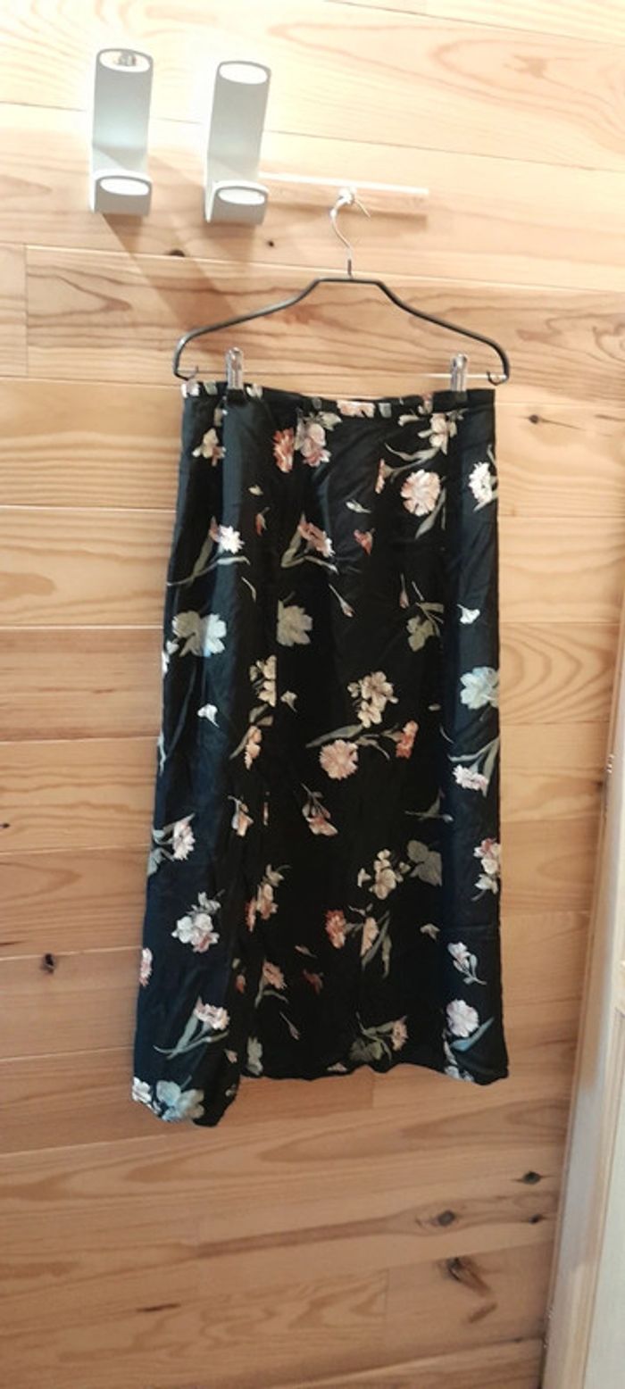 Jupe longue fleurie noir # made in 🇫🇷 - photo numéro 3