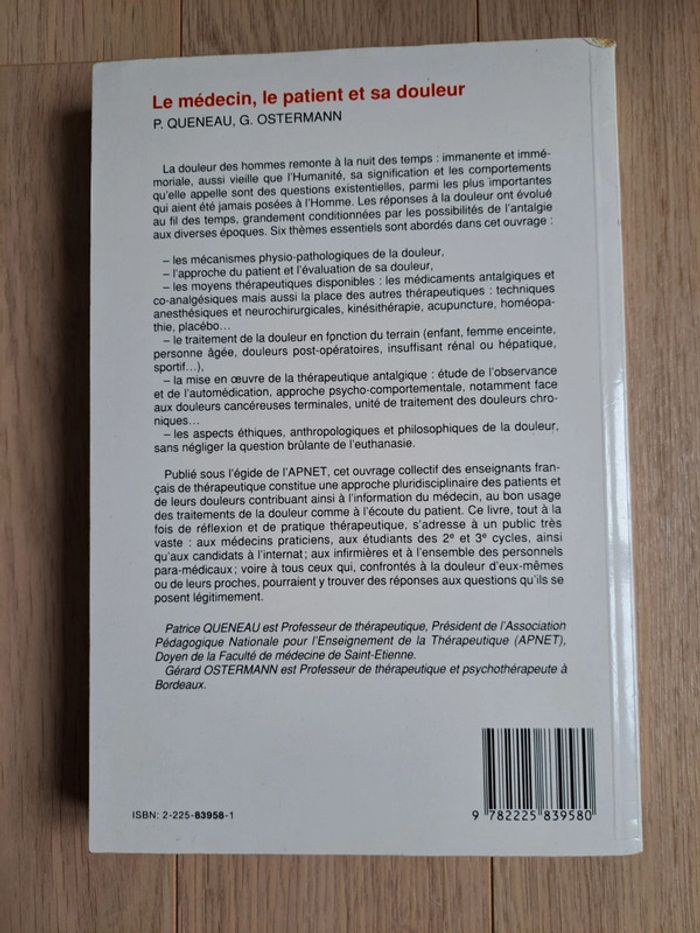 Livre "Le médecin, le patient et sa douleur" 📖 - photo numéro 2