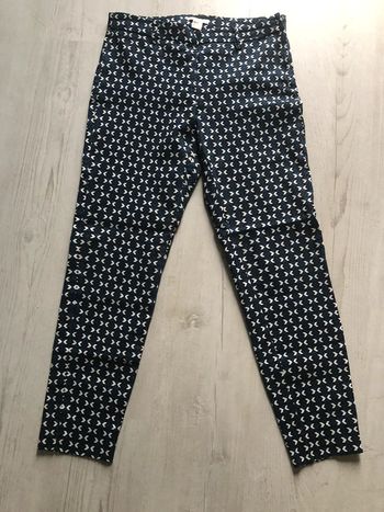 AB2- Pantalon cigarette imprimé vintage extensible T 38(38-40) porté 1 fois