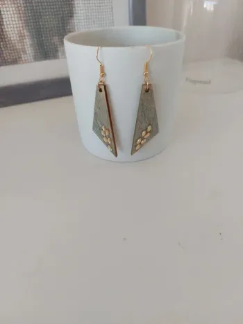 Boucles d'oreilles bois doré