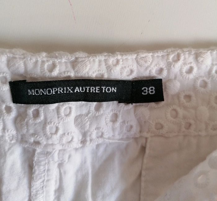 Short blanc dentelle anglaise doublée Monoprix autre ton 38 - photo numéro 6