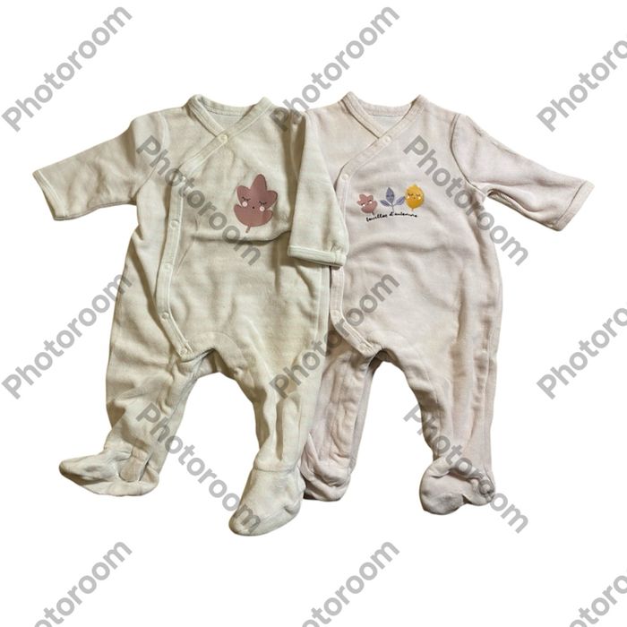 La Redoute Lot de 2 Pyjamas Grenouillères roses Taille 3 mois