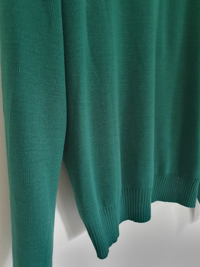 Pull col V vert Clanval vintage L/XL Made in France - photo numéro 5