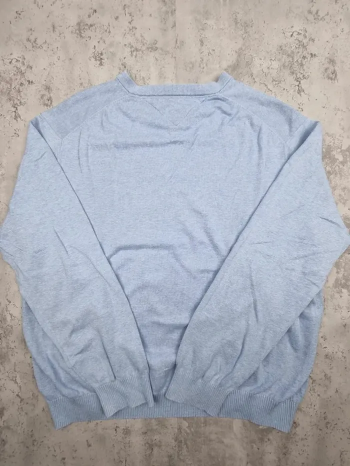 Pull col V Tommy Hilfiger bleu ciel – Taille XXL Homme - photo numéro 4