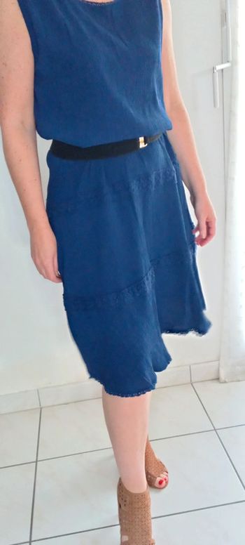 Robe midi bleu roi vintage dressing 40