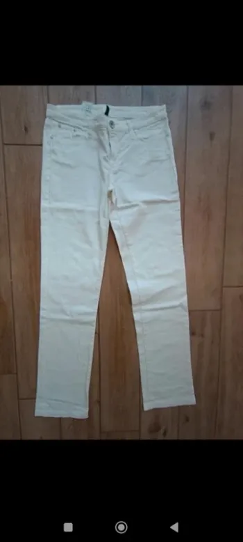 Jeans blanc Benetton 38