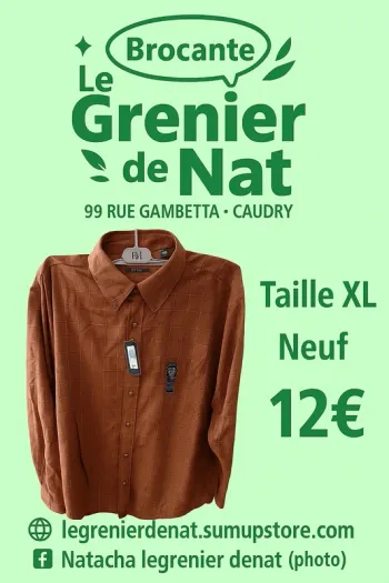 Chemise marron neuf taille xl