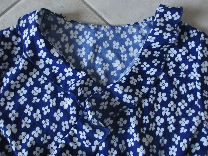 Robe été manches courtes bleue et blanche femme - Taille S - photo numéro 2