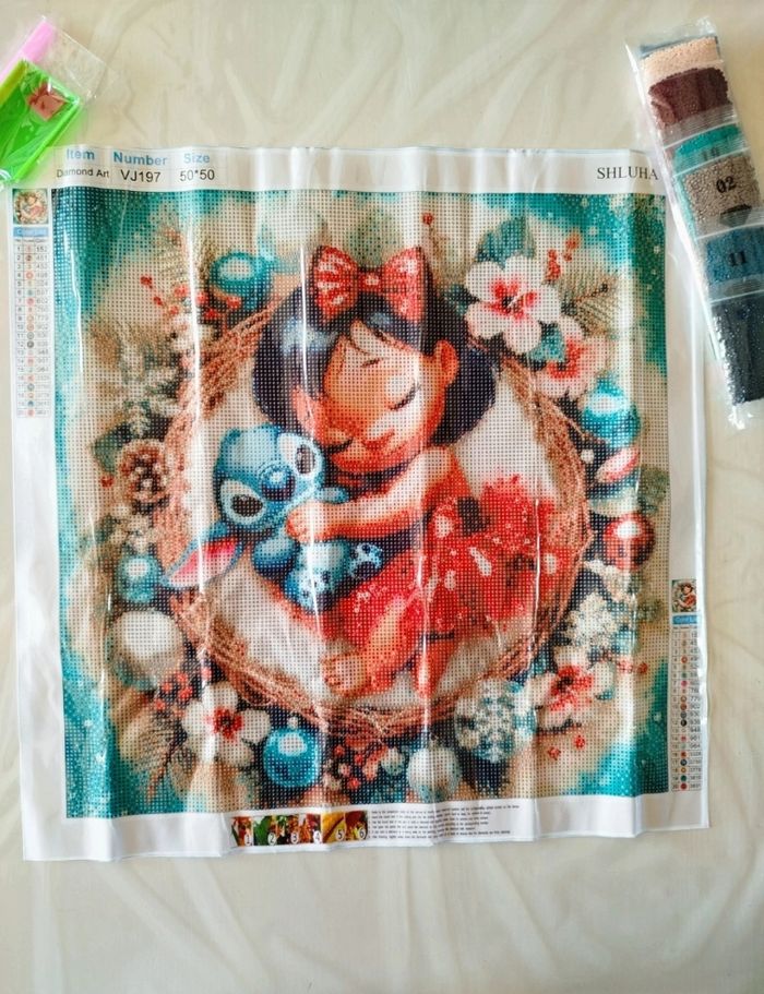 Diamond painting Lilo et Stitch couronne de Noël #C015 - photo numéro 2