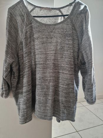 Pull gris manche 3/4