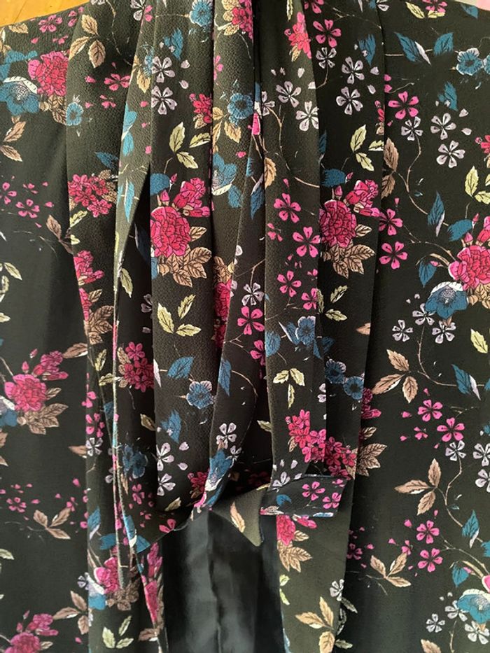 Veste  kimono noire fleurie 40 - photo numéro 2