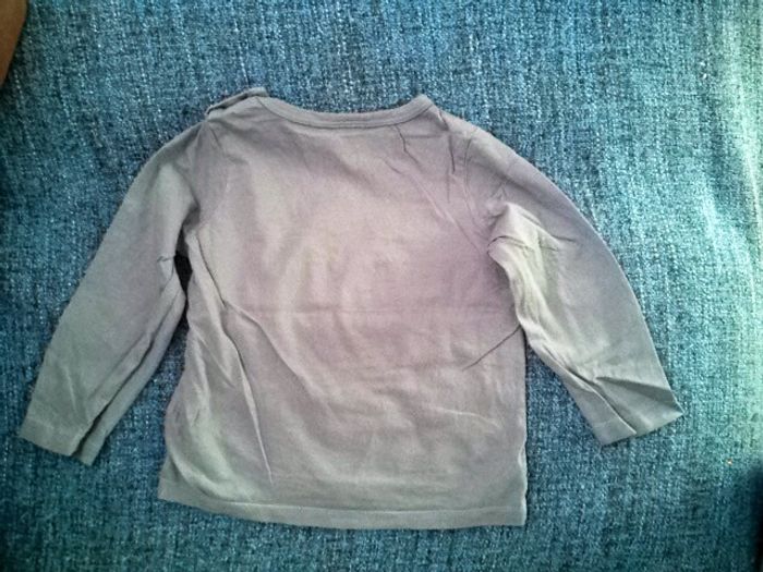 Tee-shirt manches longues bleu gris Tape à l'œil - 36 mois - photo numéro 4