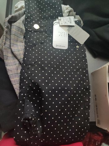 Pantalon skinny à pois