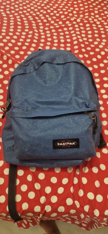 Sac eastpak bleu a paillettes