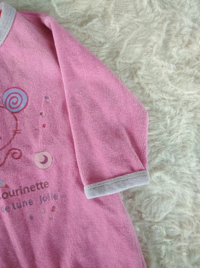 Pyjama grenouillère velours Fille 3 mois Sourinette de lune jolie Tissaia - photo numéro 5
