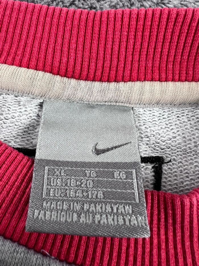 Sweat Nike logo brodé vintage rare gris et rouge Taille S - photo numéro 8