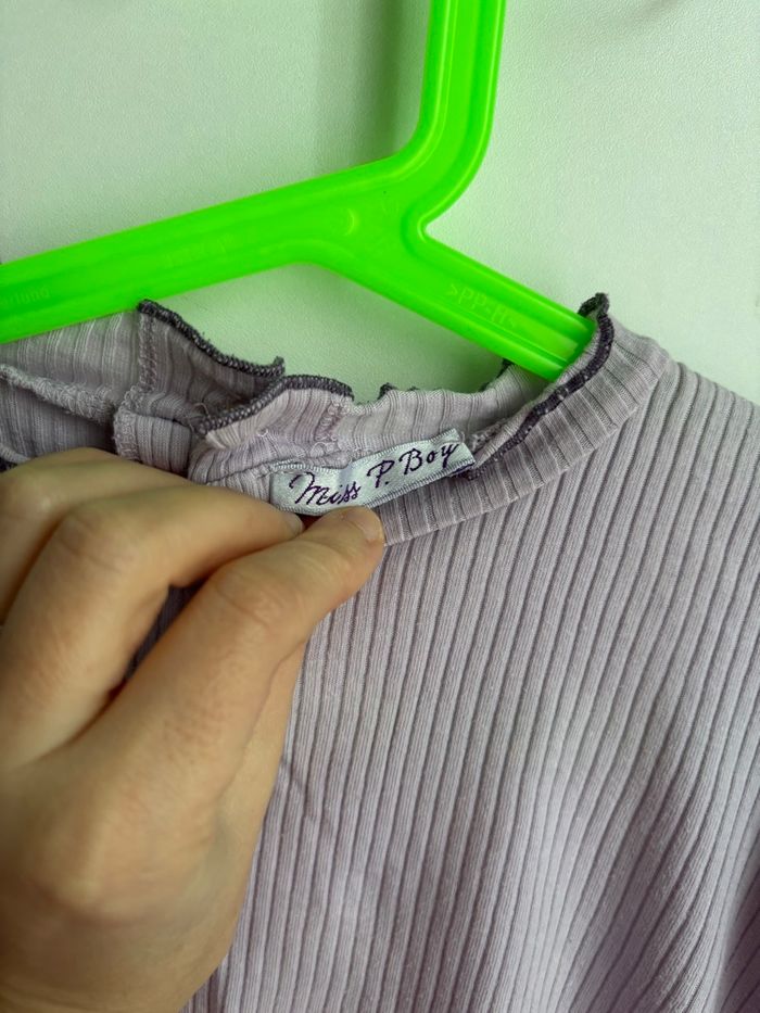 Haut manche Longue côtelé violet 3ans fille - photo numéro 4