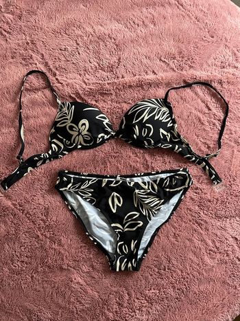 Maillot de bain 2 pièces noir beige