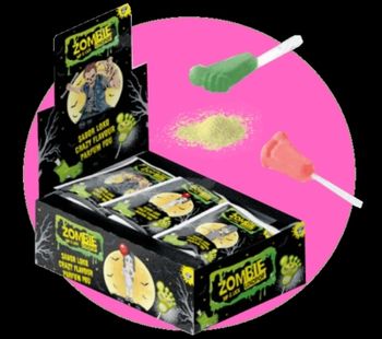 Lot de 4 sucettes pieds zombie