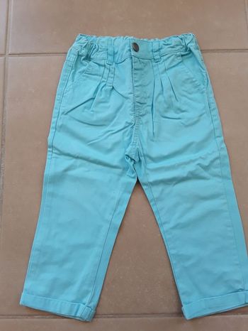 Pantalon été turquoise fille 18 mois TISSAIA
