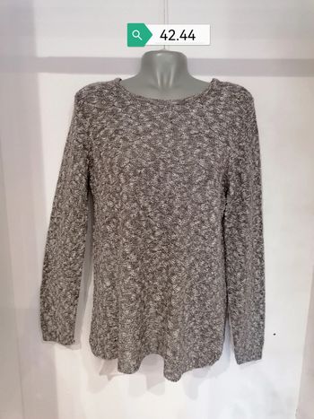 Pull chemise Tissaia marron-gris 42.44