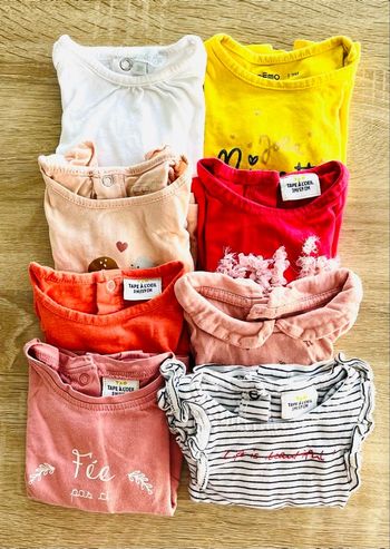 Lot de 8 tee-shirts « Tape à l’œil, Kiabi » 3 mois