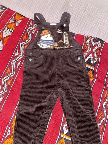 Salopette type velours côtelé brun 18 mois