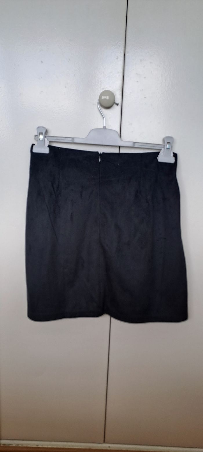 🖤 Jupe noire boutonnée avec ceinture - Taille 40 - photo numéro 3