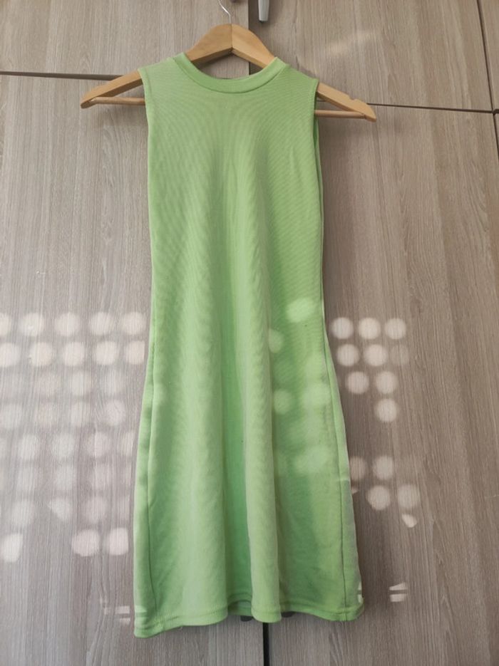 Robe courte vert citron (vintage ) t 36 - photo numéro 2