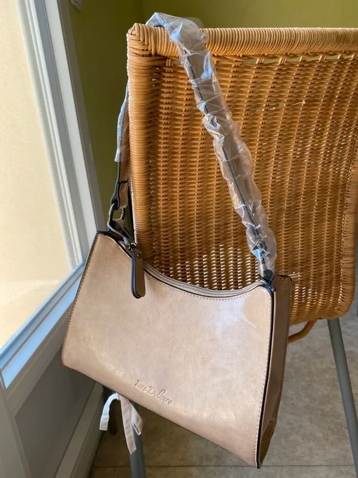 Sac à main taupe Inès Delaure 19x25 - photo numéro 4