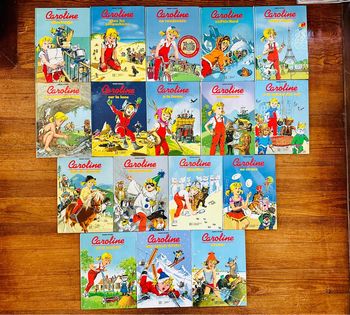 Lot de 17 livres anciens Caroline état satisfaisant bd albums Hachette Pierre Probst vintage