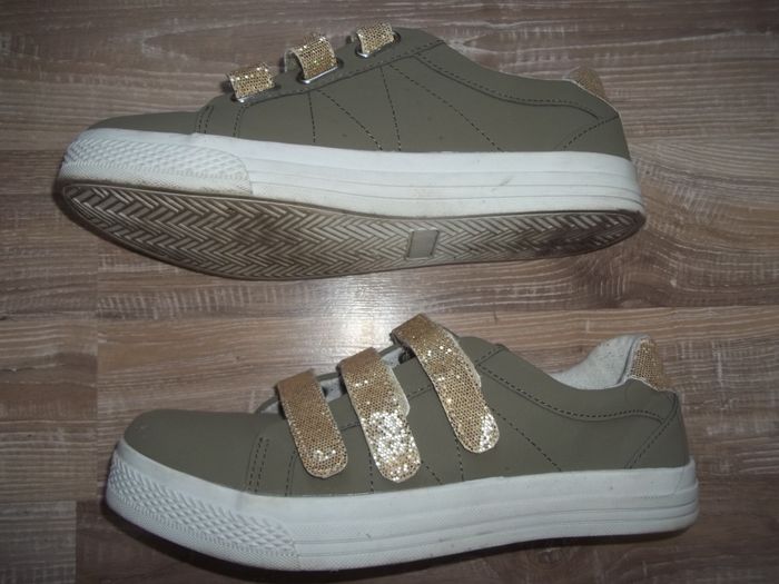 Sneakers scratch kaki et doré Blancheporte 41 - photo numéro 3