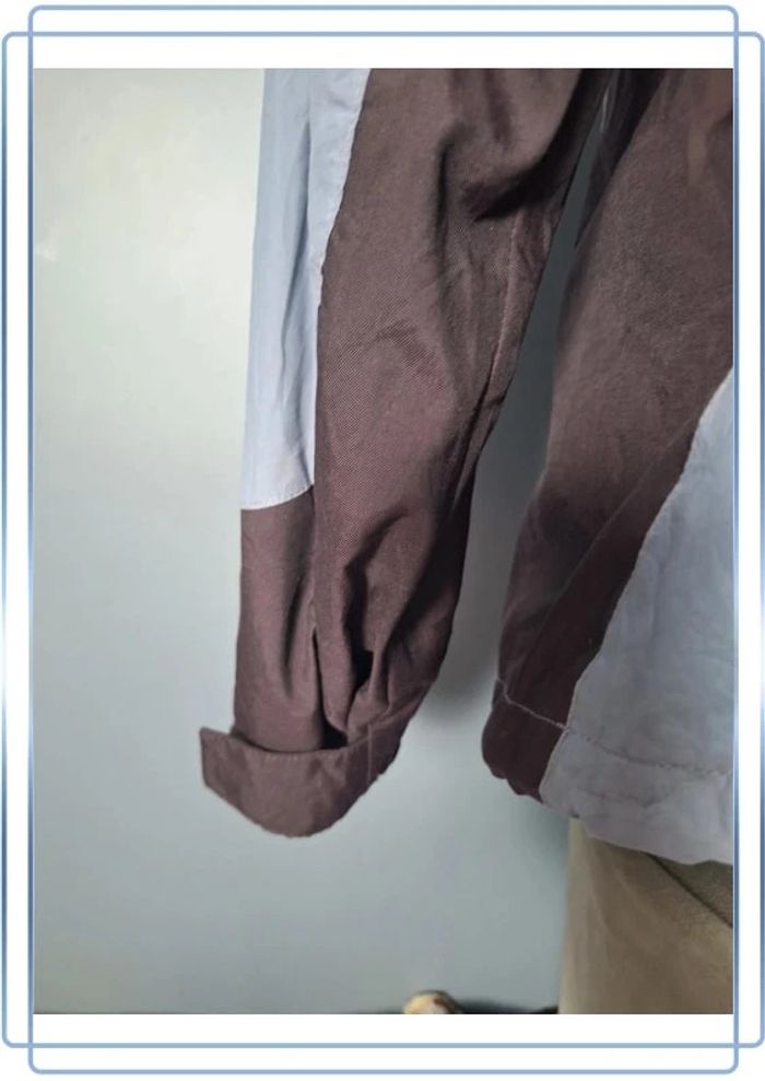 Veste coupe vent à capuche patagonia vintage femme / taille L bleu et noir brodé (257) - photo numéro 4