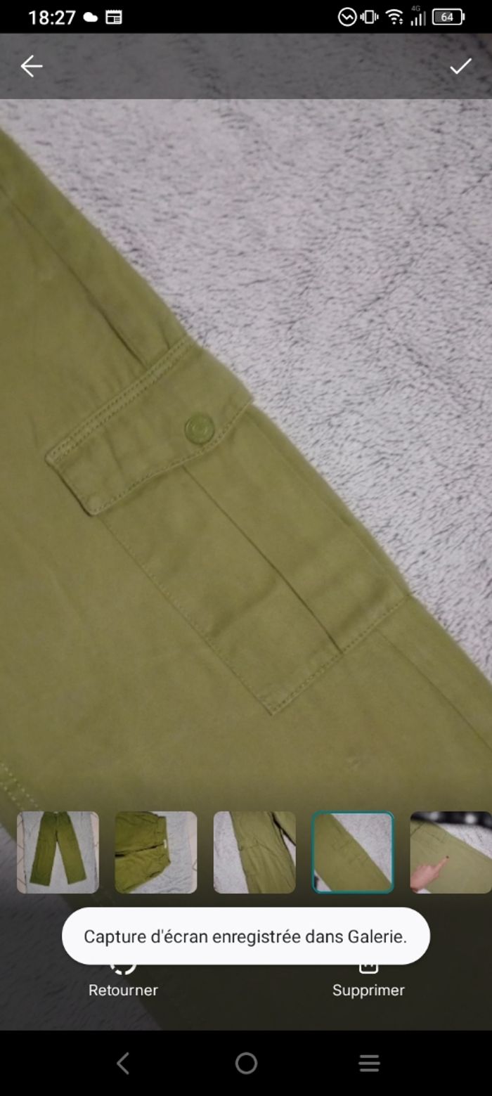 Pantalon cargo 32 vert olive c84 - photo numéro 4