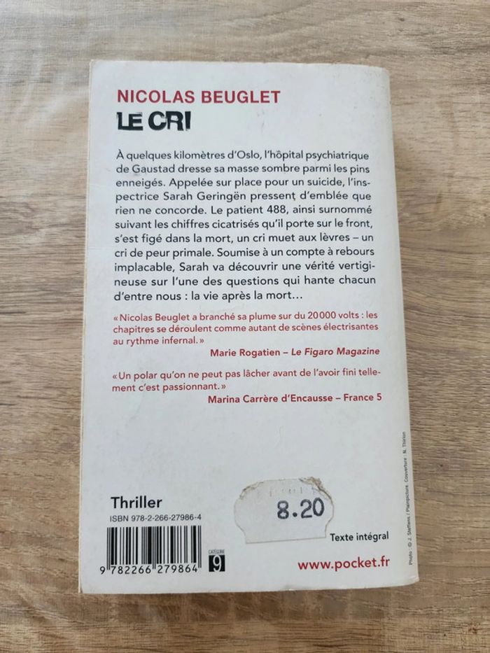 Livre de poche "le cri" de Nicolas Beuglet - photo numéro 2