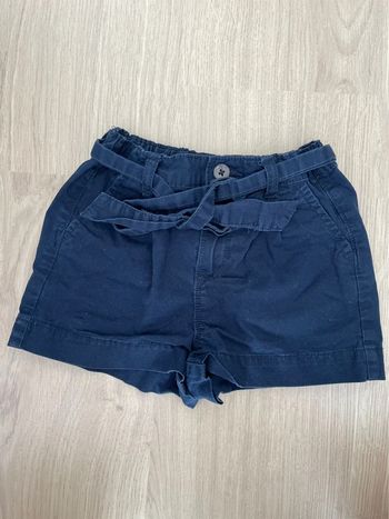 Short coton bleu marine fille taille 5 ans