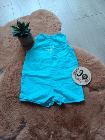 Salopette short bleu