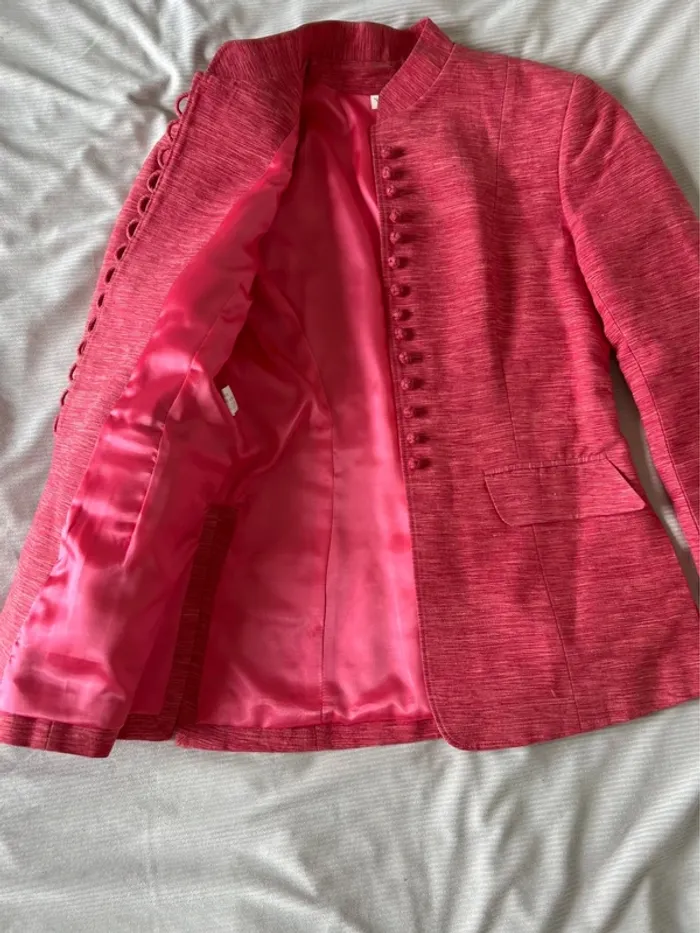 Veste rose en soie, taille xs natural silk - photo numéro 2