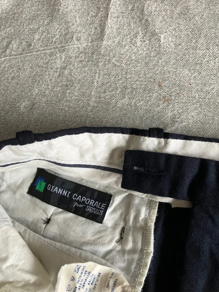 Pantalon habillé Gianni Caporale bleu marine - T. 40 / L - 100% laine - photo numéro 6
