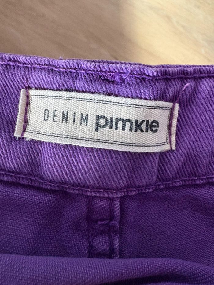 Short en jean denim taille haute violet Pimkie 40 - photo numéro 6