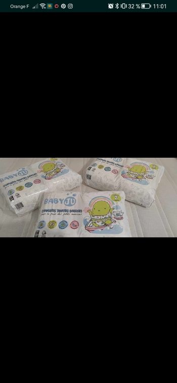 3 paquets de Couches marque juliette T2 (3-6kgs) X 56